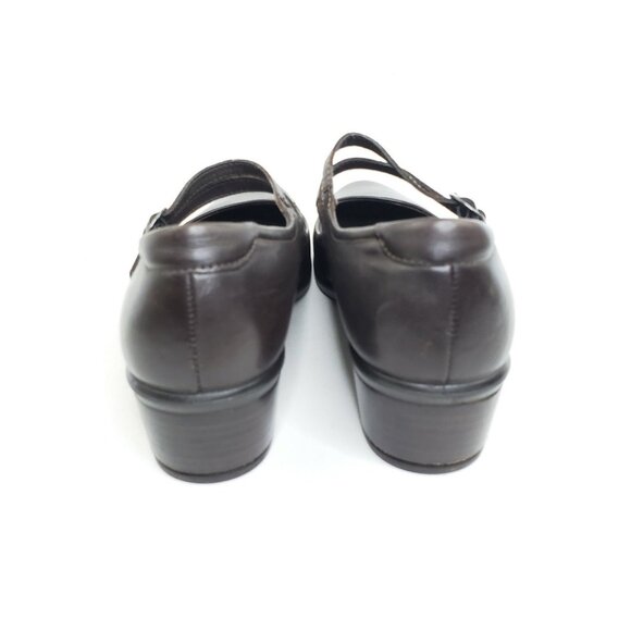 ECCO Mary Jane Heels Brown Leather Double Strap Comfort EU 40 US 9-9.5 - Picture 5 of 10